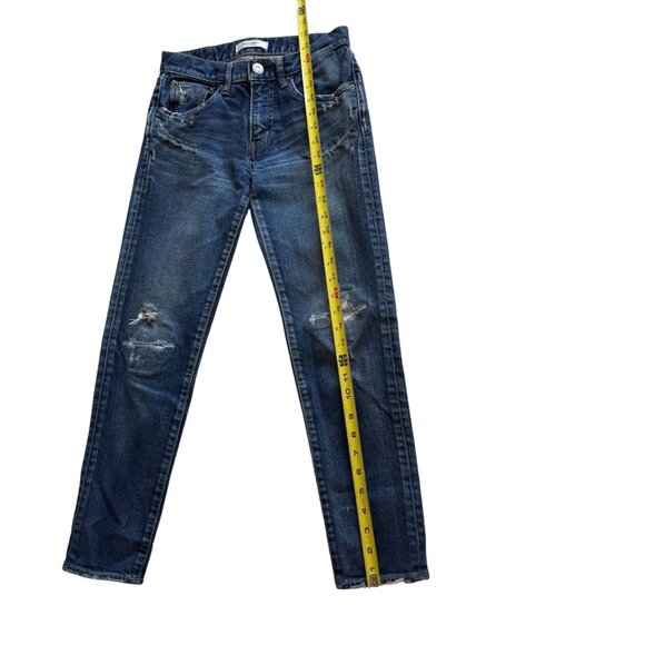 MOUSSY Vintage Distressed Lancaster Skinny Dark Blue Denim Jeans SZ 25 - Picture 11 of 13
